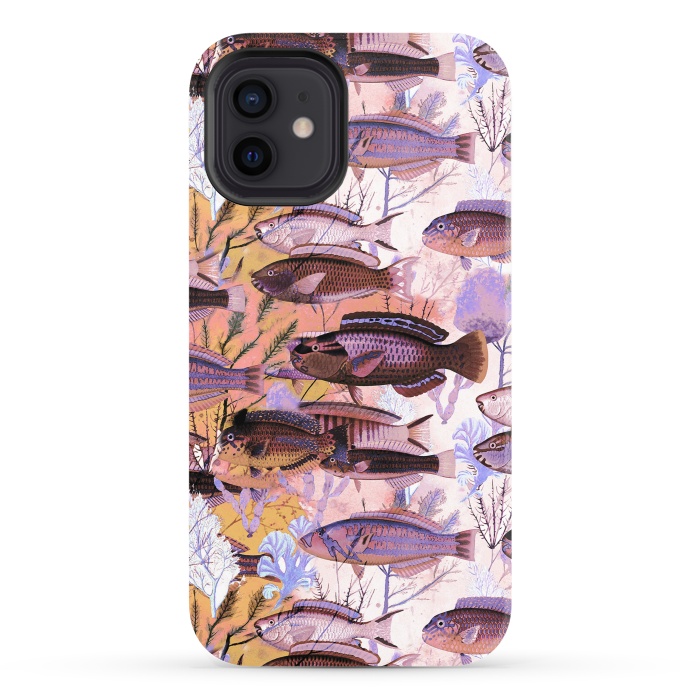 iPhone 12 StrongFit Watercolor coral reef by Oana 