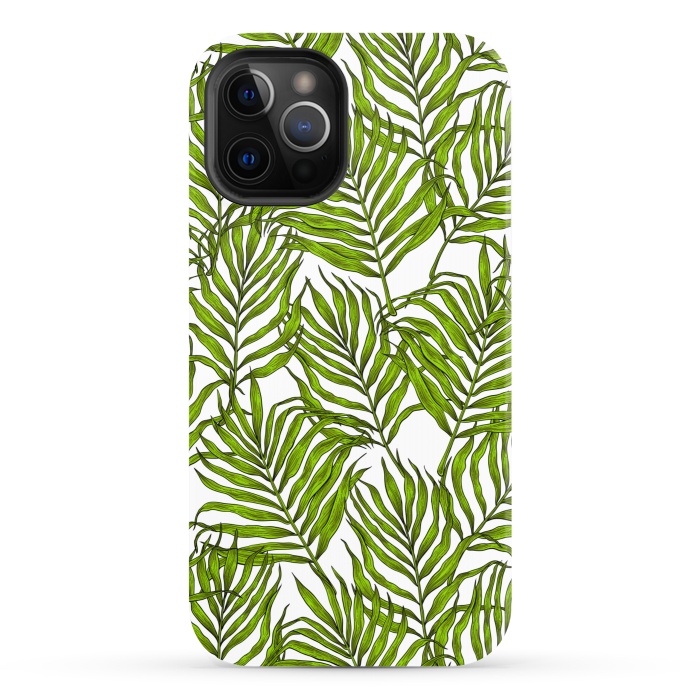 iPhone 12 Pro StrongFit Palm leaves on white by Katerina Kirilova