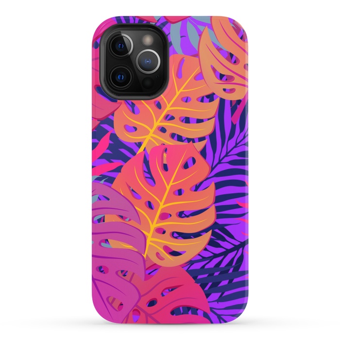 iPhone 12 Pro StrongFit Palm Trees In Summer And Neon by ArtsCase