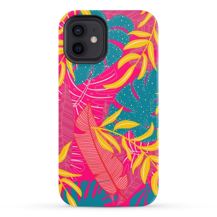 iPhone 12 StrongFit Palm Patterns In Warm Colors by ArtsCase