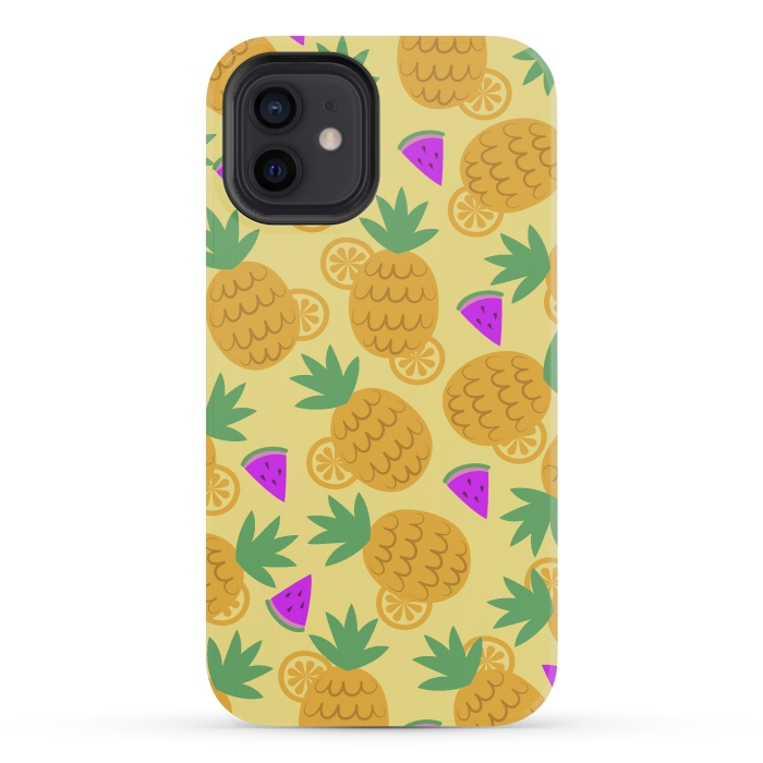 iPhone 12 mini StrongFit Rain Of Watermelons And Pineapples by ArtsCase