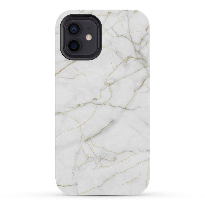 iPhone 12 mini StrongFit White and gold marble by Jms