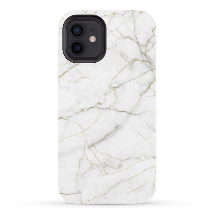 iPhone 12 StrongFit White and gold marble by Jms
