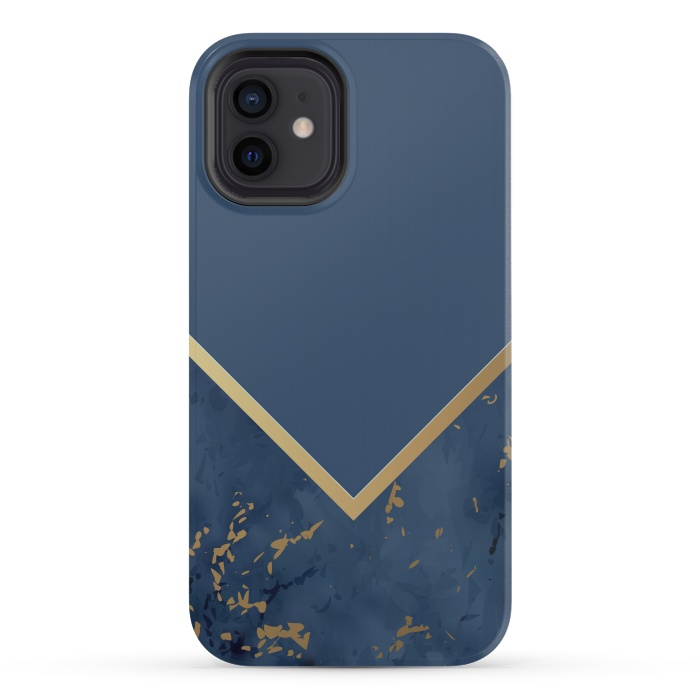 iPhone 12 mini StrongFit Blue Monochromatic On Marble by ArtsCase