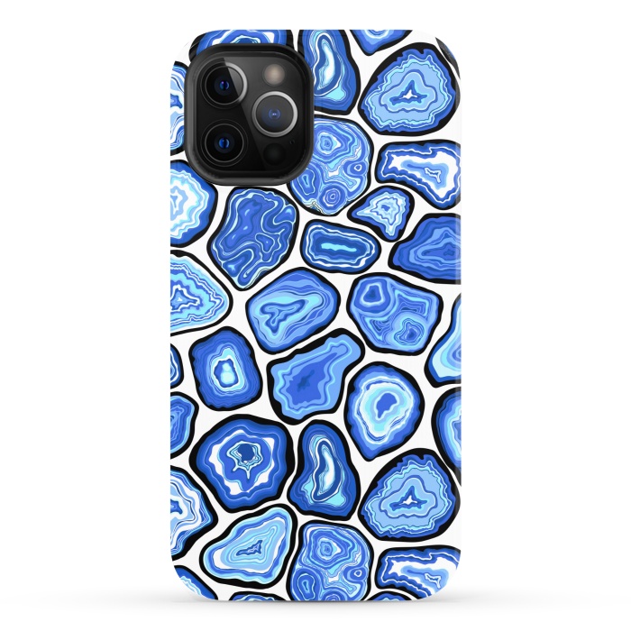 iPhone 12 Pro StrongFit Blue agate slices by Katerina Kirilova