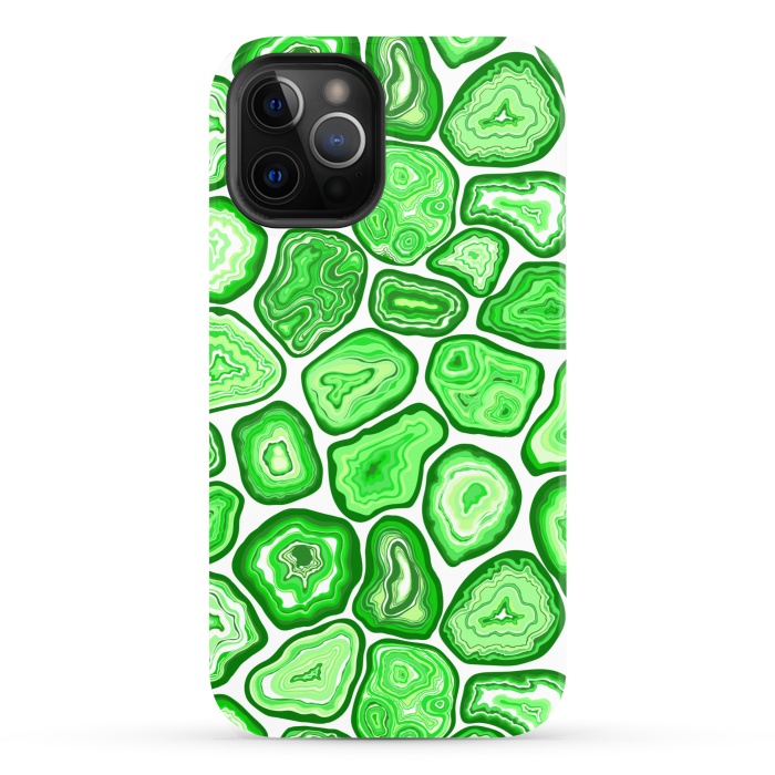 iPhone 12 Pro StrongFit Green agate pattern by Katerina Kirilova