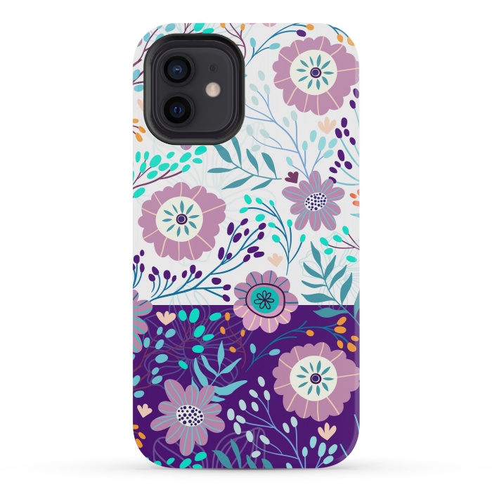 iPhone 12 mini StrongFit Happy Purple Flowers For Summer by ArtsCase