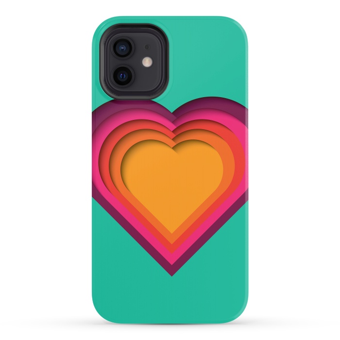 iPhone 12 StrongFit Paper Cutout Heart 010 by Jelena Obradovic