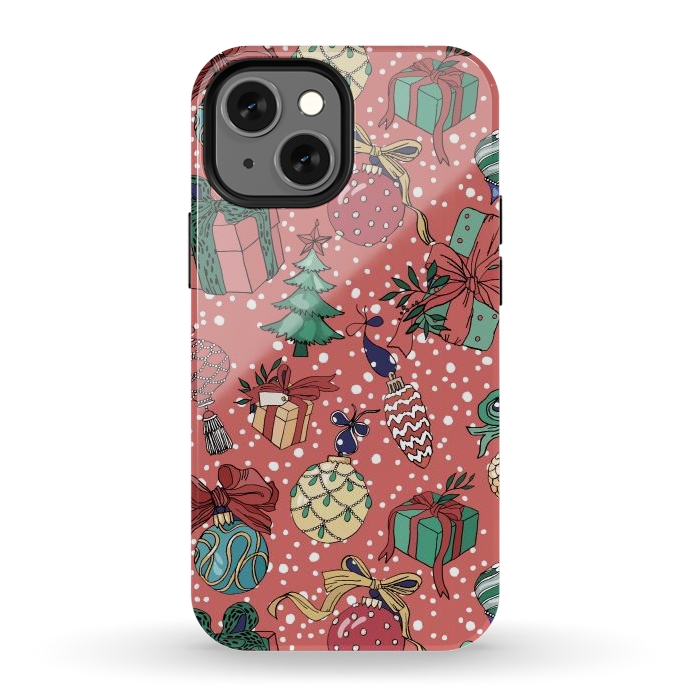 iPhone 12 mini StrongFit Snow Falls And Presents At Christmas by ArtsCase