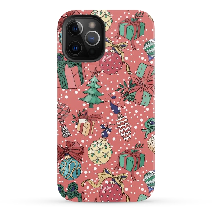 iPhone 12 Pro StrongFit Snow Falls And Presents At Christmas by ArtsCase