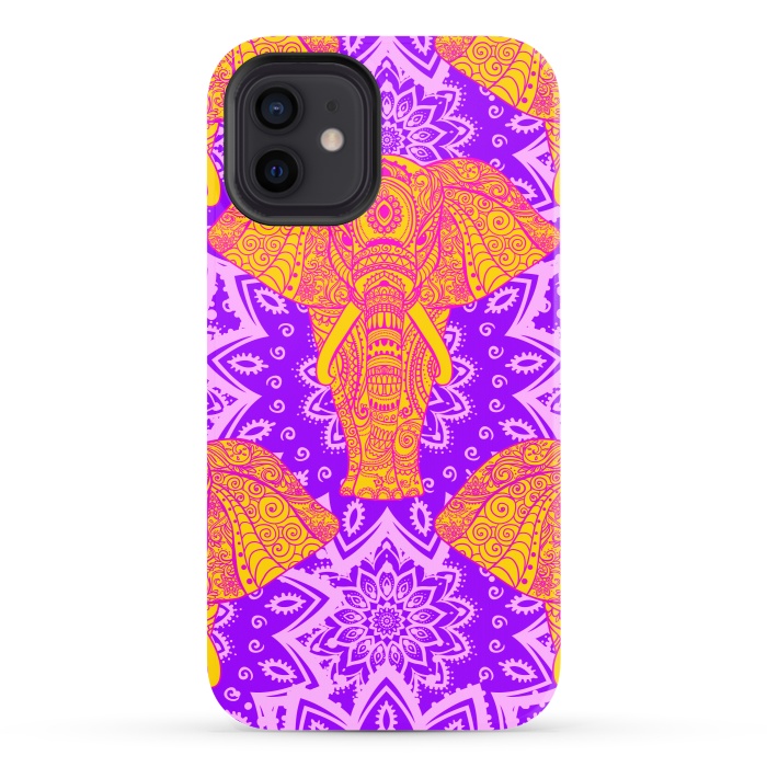 iPhone 12 StrongFit Color Elephants by ArtsCase