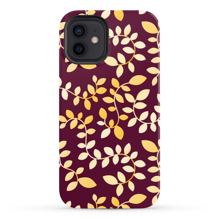 iPhone 12 StrongFit GOLDEN LEAVES PATTERN by MALLIKA