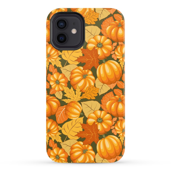 iPhone 12 StrongFit Pumpkins and Autumn Leaves Party by BluedarkArt
