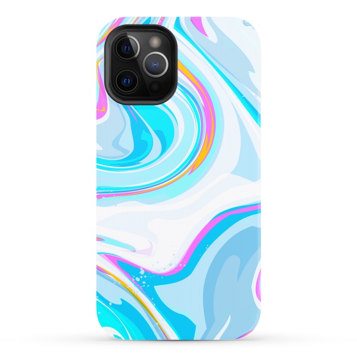 iPhone 12 Pro StrongFit BLUE PINK MARBLE PRINT by MALLIKA
