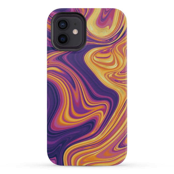 iPhone 12 mini StrongFit Fluid marbling with Swirls by ArtsCase