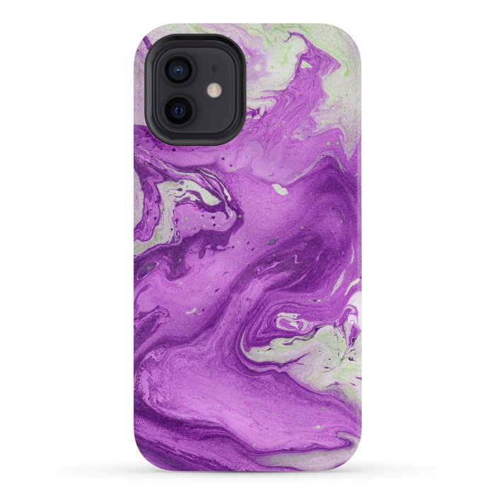 iPhone 12 mini StrongFit Hand painted marble design Violet and beige by ArtsCase