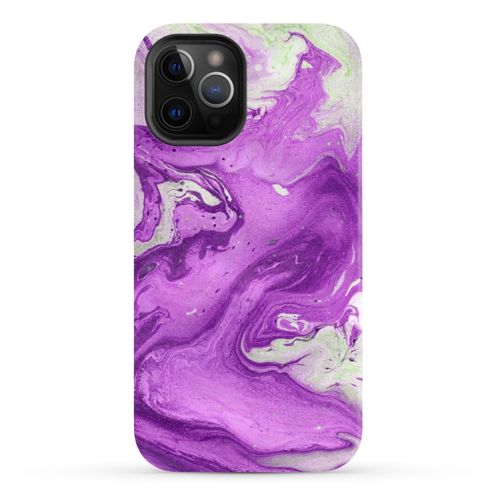 iPhone 12 Pro StrongFit Hand painted marble design Violet and beige by ArtsCase