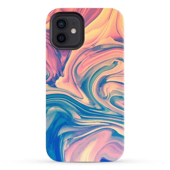iPhone 12 StrongFit Marble Paint splash Colorful fluid by ArtsCase