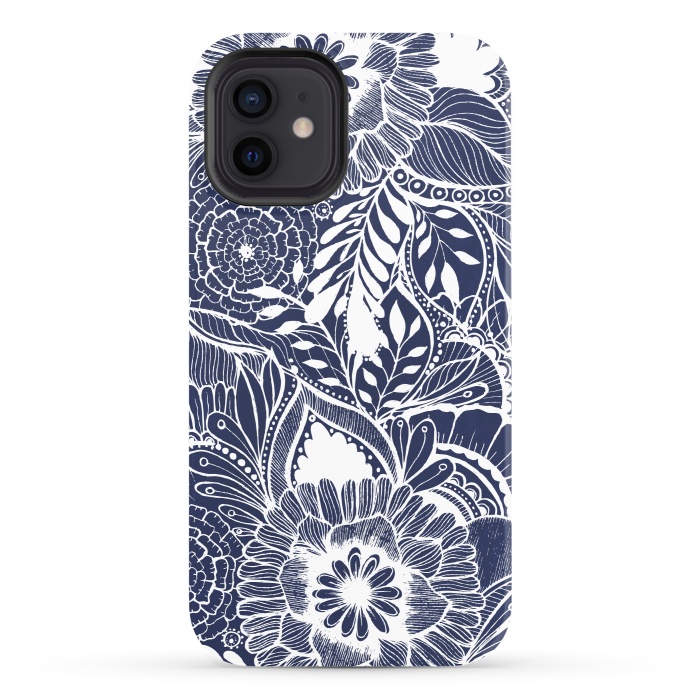 iPhone 12 StrongFit BlueFlorals by Rose Halsey