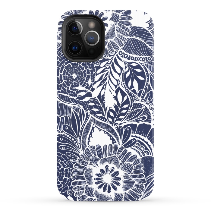 iPhone 12 Pro StrongFit BlueFlorals by Rose Halsey