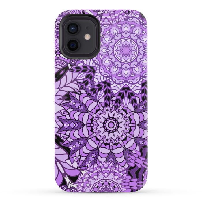 iPhone 12 mini StrongFit Rain Of Purple Mandalas by ArtsCase