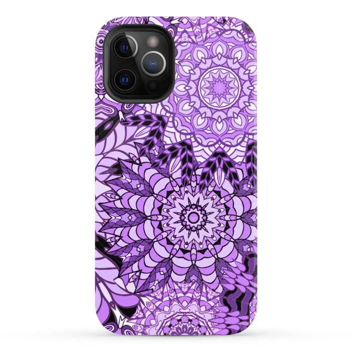 iPhone 12 Pro StrongFit Rain Of Purple Mandalas by ArtsCase