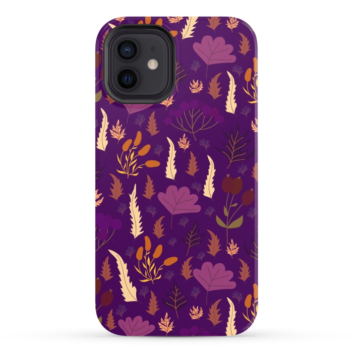 iPhone 12 StrongFit purple autumn flowers fall from the sky by ArtsCase
