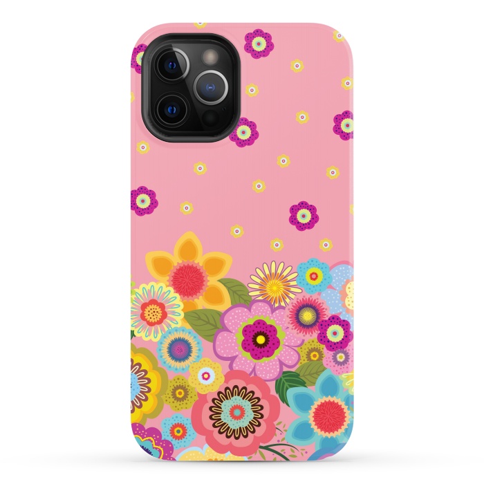 iPhone 12 Pro StrongFit assorted spring flowers by ArtsCase
