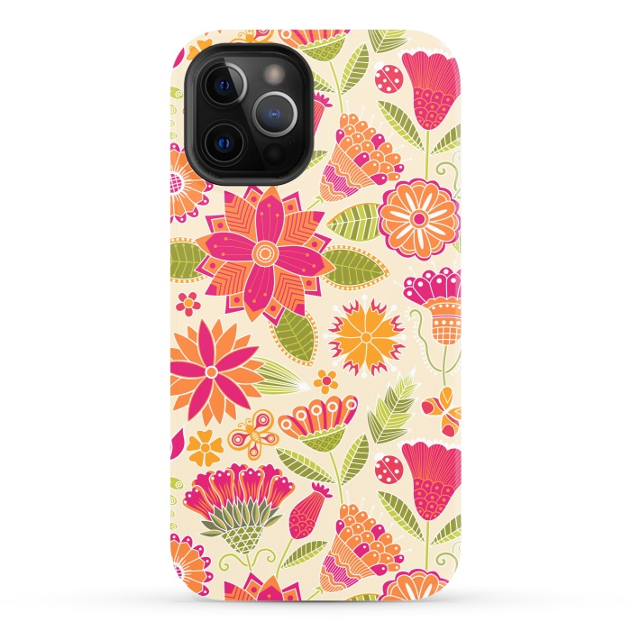 iPhone 12 Pro StrongFit geometric colored flowers by ArtsCase