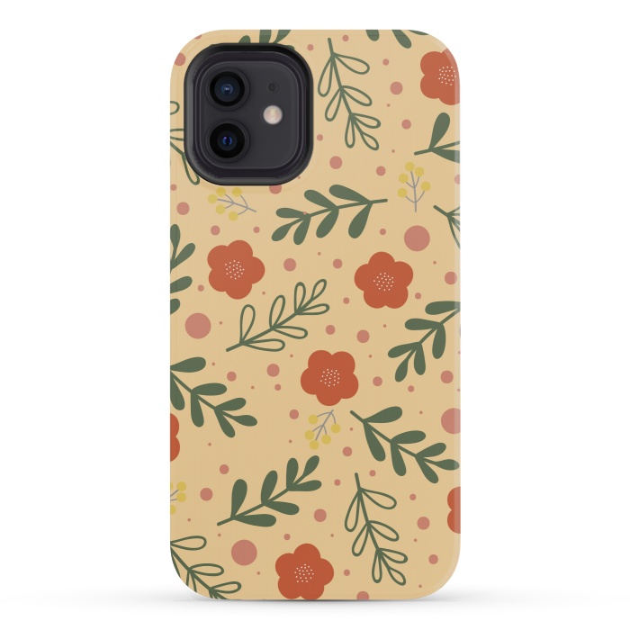 iPhone 12 mini StrongFit orange flowers for october by ArtsCase