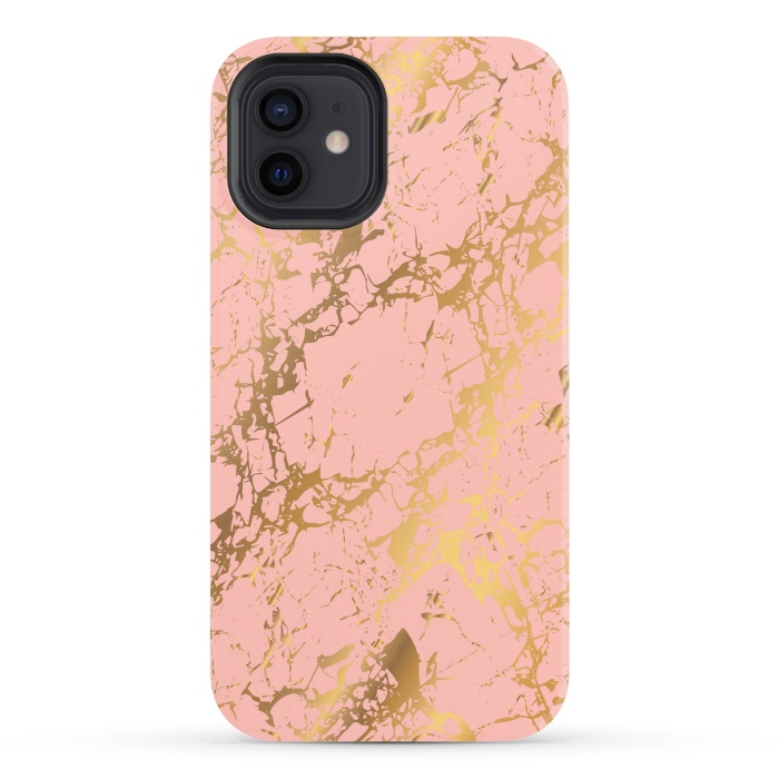 iPhone 12 StrongFit Salmon with golden details by ArtsCase