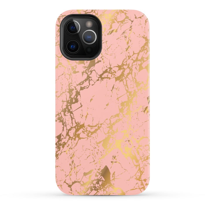 iPhone 12 Pro StrongFit Salmon with golden details by ArtsCase