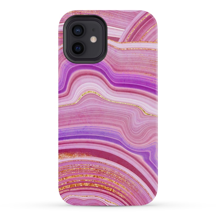 iPhone 12 mini StrongFit Marble Design fake stone textures, painted artificial marbled by ArtsCase