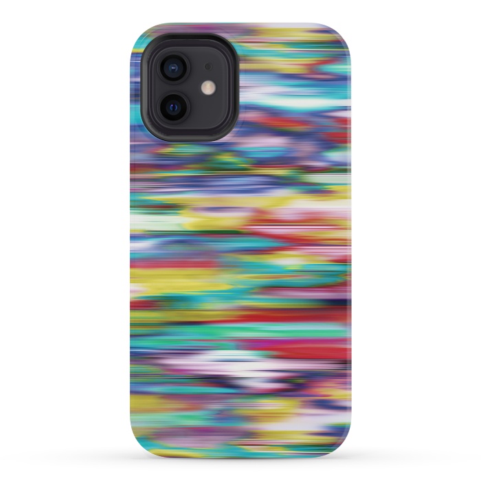 iPhone 12 mini StrongFit Ikat Blurred Stripes Multicolor by Ninola Design