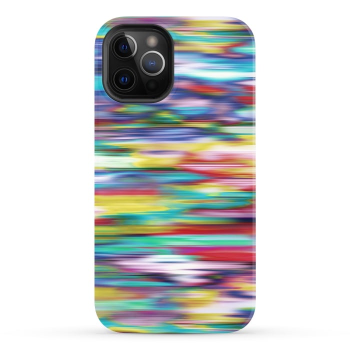 iPhone 12 Pro StrongFit Ikat Blurred Stripes Multicolor by Ninola Design
