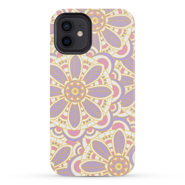 iPhone 12 mini StrongFit Lilac Lace by Shelly Bremmer