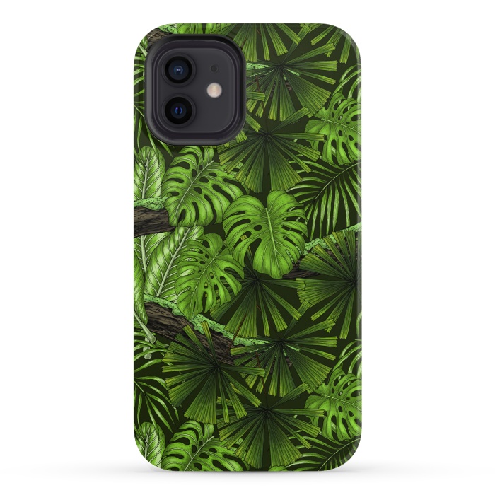 iPhone 12 StrongFit Jungle leaves by Katerina Kirilova