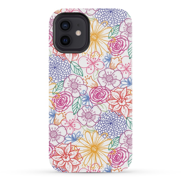 iPhone 12 mini StrongFit Summer Bright Floral by TracyLucy Designs