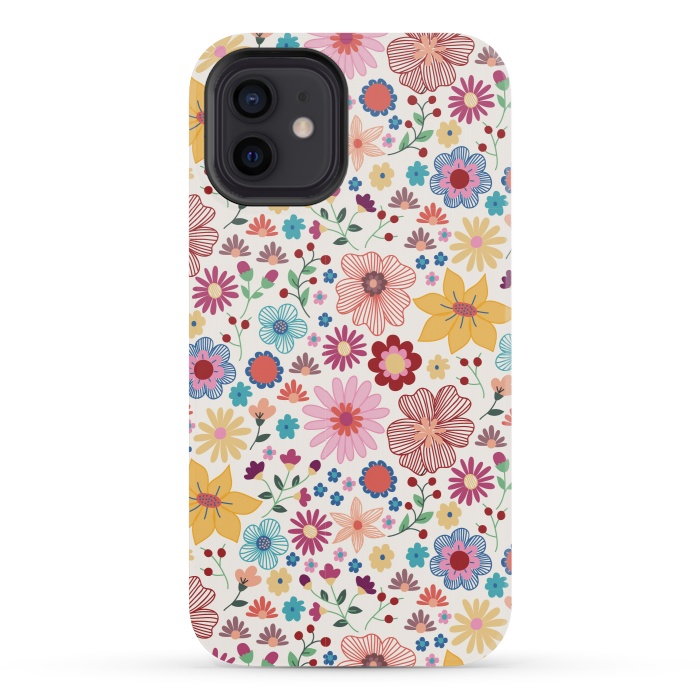 iPhone 12 mini StrongFit Springtime Wild Bloom by TracyLucy Designs