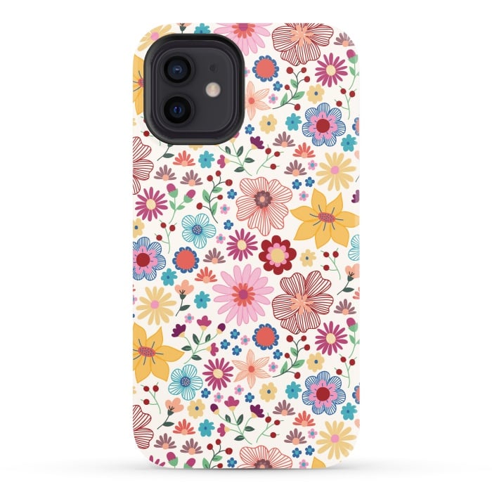 iPhone 12 StrongFit Springtime Wild Bloom by TracyLucy Designs