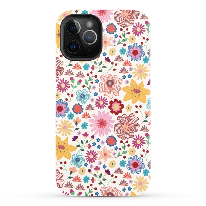 iPhone 12 Pro StrongFit Springtime Wild Bloom by TracyLucy Designs