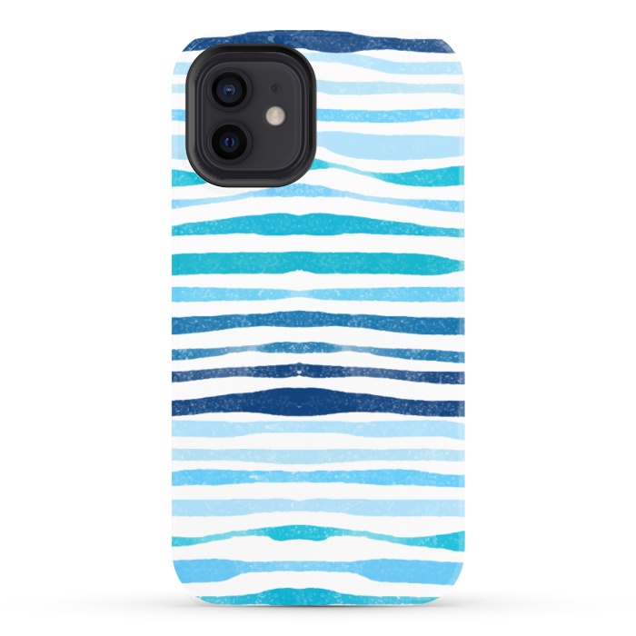 iPhone 12 StrongFit blue waves lines by MALLIKA