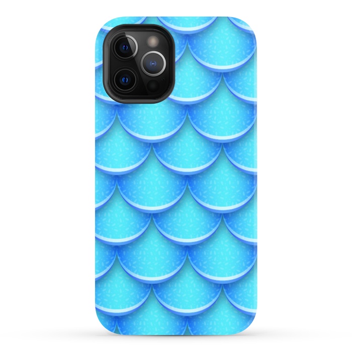 iPhone 12 Pro StrongFit MERMAID BLUE SCALES by MALLIKA