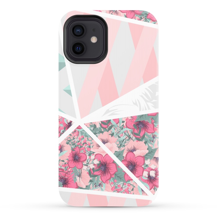iPhone 12 StrongFit PINK PATCHWORK FLORAL by MALLIKA