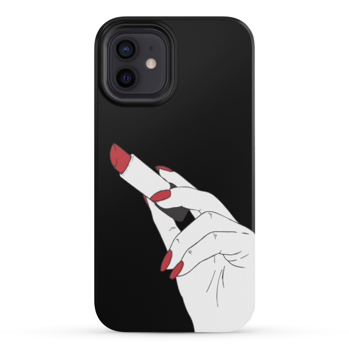 iPhone 12 mini StrongFit red lipstick by haroulita