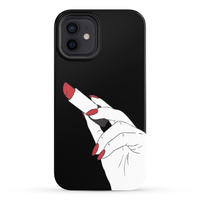 iPhone 12 StrongFit red lipstick by haroulita