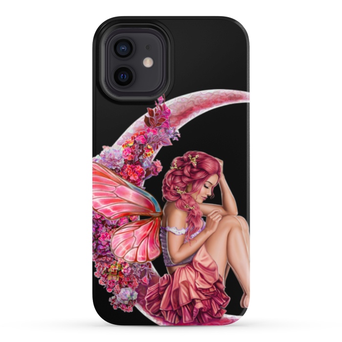 iPhone 12 StrongFit pink moon fairy by haroulita