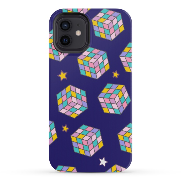 iPhone 12 mini StrongFit cube game pattern by MALLIKA