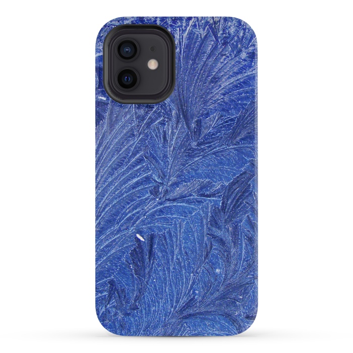 iPhone 12 mini StrongFit blue shaded leaves by MALLIKA