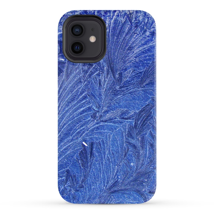 iPhone 12 StrongFit blue shaded leaves by MALLIKA